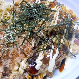 豚肉ともやしとコーンのお好み焼き風☆